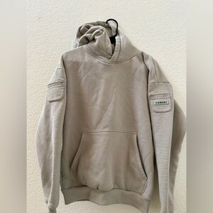 Comfrt grey/Tan Hoodie with Pocket Details
